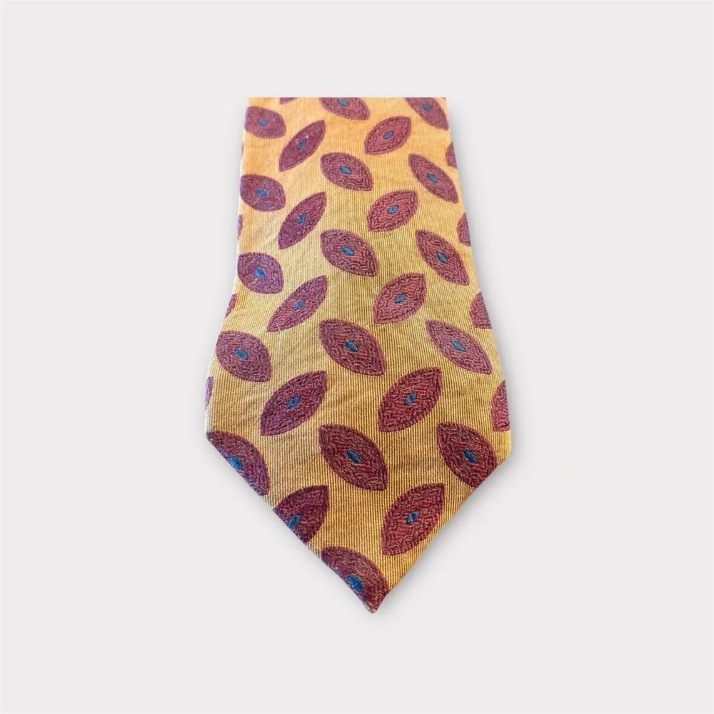 COACH Gold and Burgundy Men’s Tie